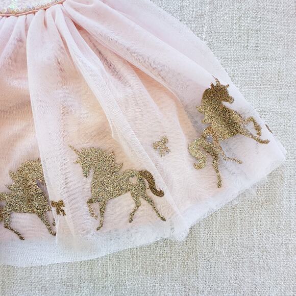 Zunie Pink Sequin & Tulle Unicorn Dress EUC 2 - Picture 4 of 9